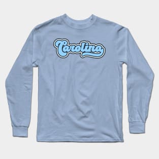 Retro Carolina Script // North Carolina Long Sleeve T-Shirt